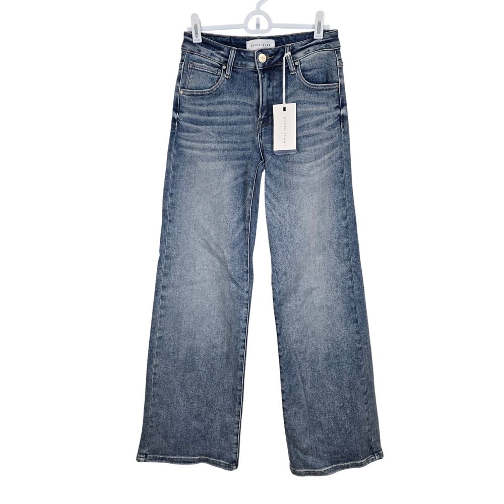 NEW NWT Women's Risen Mid Rise Wide Leg Denim Jeans | Size 1/25 - Picture 1 of 10